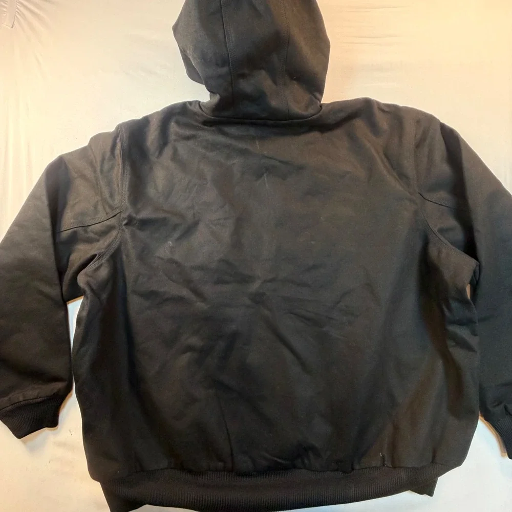 Carhartt J131 Active Jacket Mens 2XL Black Duck Canvas Hooded Workwear USA‎